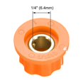 thumbnail image 3 of Perillas de control de volumen de potenciómetro de orificio de eje de 6.4 mm Uxcell, perillas de pedal de efecto, naranja, 2 piezas, 3 of 3