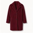 thumbnail image 3 of Horkkom Long Winter Coats for Women Fleece Warm Button Jacket Soft Fuzzy Lapel Coat M, 3 of 4