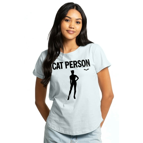 Batman Cat Person Women's Graphic T-Shirt Rolled Sleeve Tee