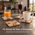 Coral and Red Marble Square Coaster Set of 4, 4 Inch Drink Coasters for ...
