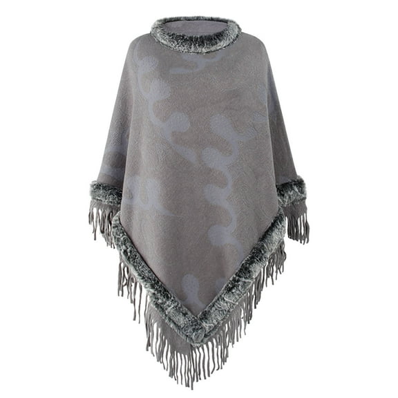 Aoochasliy Winter Scarfs Christmas Clearance Women's Trendy Warm Shawl Solid Color Cloak Large Knitting Loose Coat
