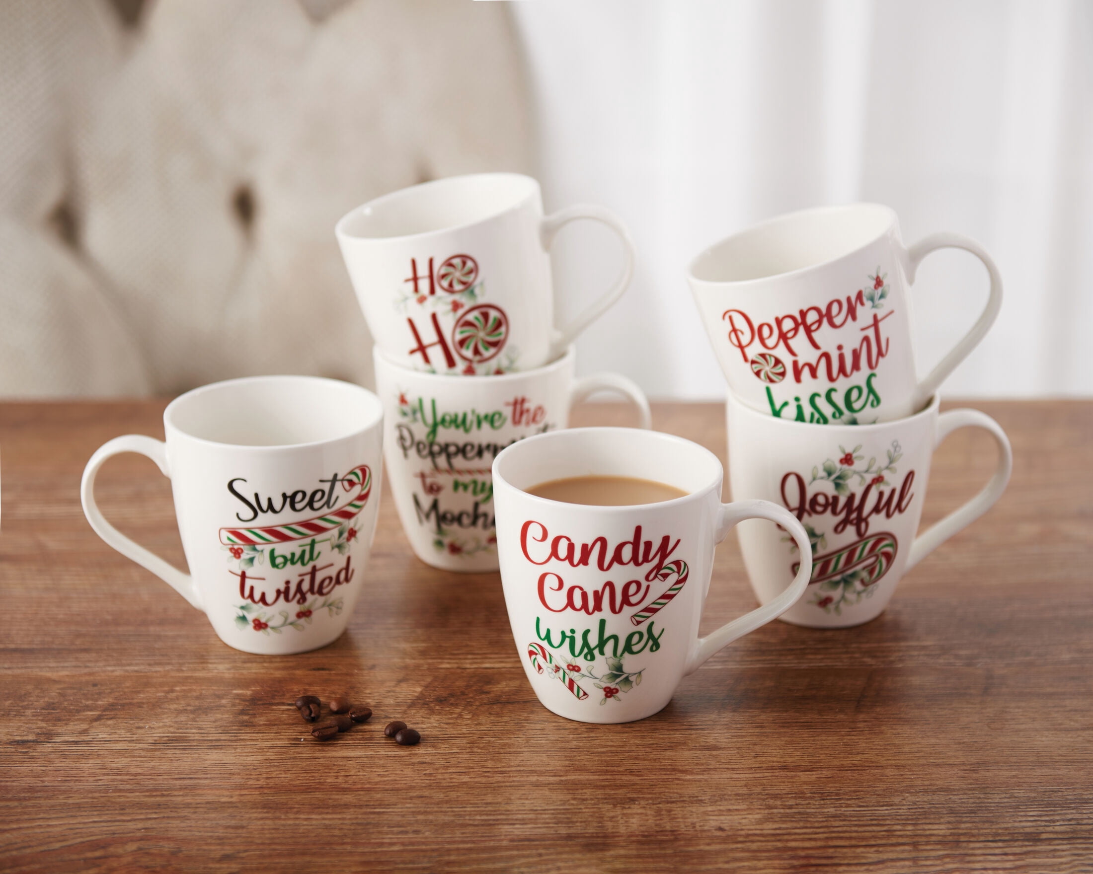Pfaltzgraff Winterberry Porcelain 18 oz Mugs Set of 6