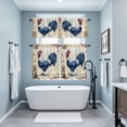 thumbnail image 3 of Blue Vintage Rooster Kitchen Curtains Sets for Windows 24 Inch Length, Pastoral Elegant Animals Watercolor Rod Pocket Window Treatments Tier Curtains and Valances Set for Bedroom/Bathroom, 3 of 8