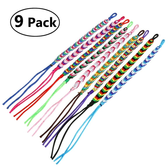 Dalidasy TINKSKY 9pcs Handmade Colorful Braided Bracelets Thread Wrist Ankle Bracelets (Random Color)