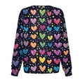 thumbnail image 4 of Valentine's Day Scrub Jacket for Women Snap Front Long Sleeve Nursing Uniform Cute Love Heart Graphic Workwear Jacket with Pockets 2026 Multicolor XL, 4 of 4
