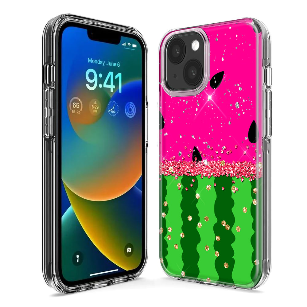thumbnail image 3 of MUNDAZE Apple iPhone XS Max Shockproof Clear Hybrid Protective Phone Case Summer Watermelon Sugar Vacation Tropical Fruit Pink Green Cover, 3 of 5