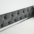 thumbnail image 6 of Daybed with Trundle, Full Size Daybed with Button Tufted Back and Copper Nail on Square Arms, Upholstered Full Daybed Sofa Bed for Living Room, Bedroom, Guest Room, Grey, 6 of 9