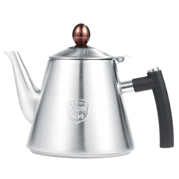 1.2L Stainless Steel Stove-top Teapot Tea Coffee Pot Kettle Heat Resistant Silicone Handle for Home Kitchen Party Sanding