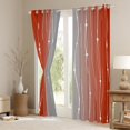 thumbnail image 2 of Orange and Grey Curtains Gradient Ombre 30%-50% Blackout Curtains, Wave Lines Dots Curtains & Drapes Aesthetic Geometry Window Treatments Modern Abstract Bedroom Curtains Bedroom Decoratives, 2 of 5