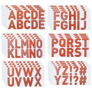 Uxcell Letter Stickers 2.5", Self Adhesive Vinyl Large Alphabet Number Stickers, Flash Pink 240 Pcs/ 24 Sheets