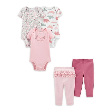 

Carter s Child of Mine Baby Girl Bodysuit and Pants Outfit Set 5-Piece Sizes Preemie-24M