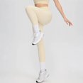 thumbnail image 4 of MXUIKV Workout Sets for Women Lightweight Yoga Tight Fitted Cropped Spaghetti Strap Top High Waist Trousers(Large,Khaki), 4 of 6