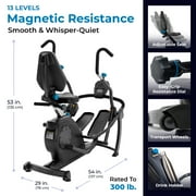 Teeter FreeStep LT3 Recumbent Cross Trainer Stepper, Zero-Impact Exercise Bike, Free App w/Trainer Workouts