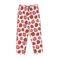 thumbnail image 4 of Naloa Hand Drawn Strawberry Print Women’s Ultra-Soft Comfy Pajama Lounge Pants with Pockets & Drawstring, 4 of 8