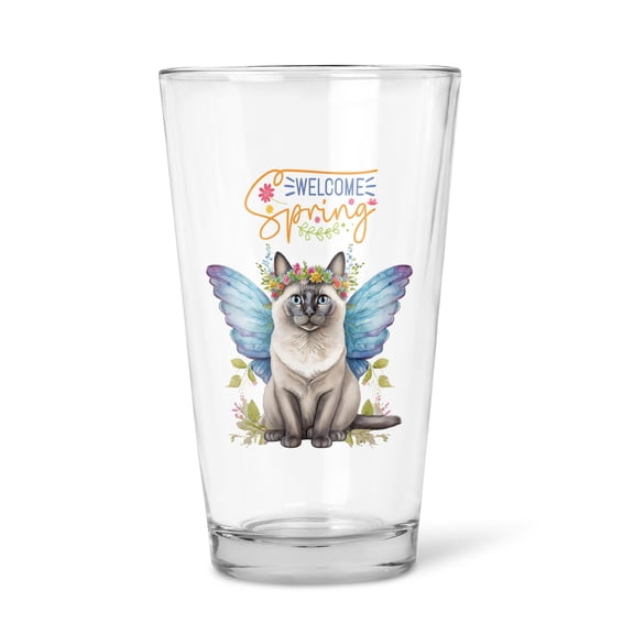 Welcome Spring Fairy Ragdoll in Flower Meadow 16oz Pint Beer Glass Mug Cat Lover Kitten Owner Gifts Idea Beer Glasses Cup - 13002