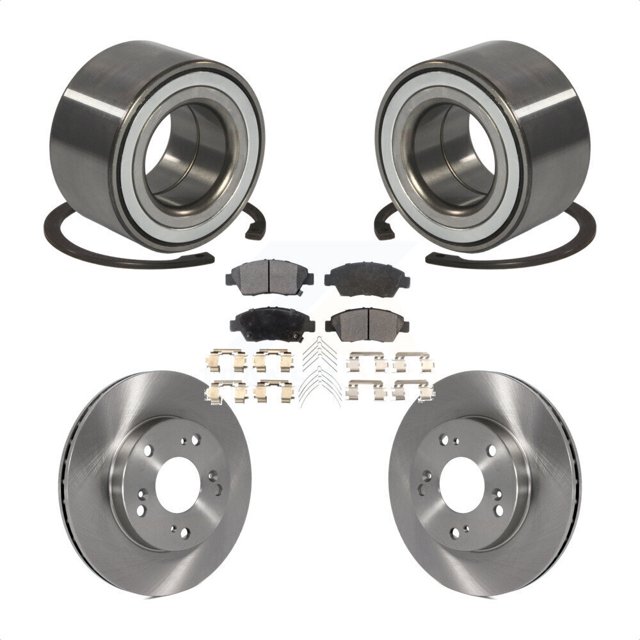 Transit Auto Front Wheel Bearing Disc Brake Rotors and Ceramic Pads Kit for Car 2011-2015 Honda CR-Z KBB-100286