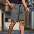 thumbnail image 2 of EOYWHK Mens Drawstring Shorts with Pockets Drawstring Mens Elastic Waist Shorts Soft Lightweight Breathable Active Shorts for Men Gray, Size M, 2 of 9