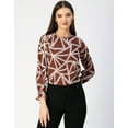 thumbnail image 2 of Moomaya Long Sleeve Round Neck Printed Georgette Top - Women's Boho Top, 2 of 9