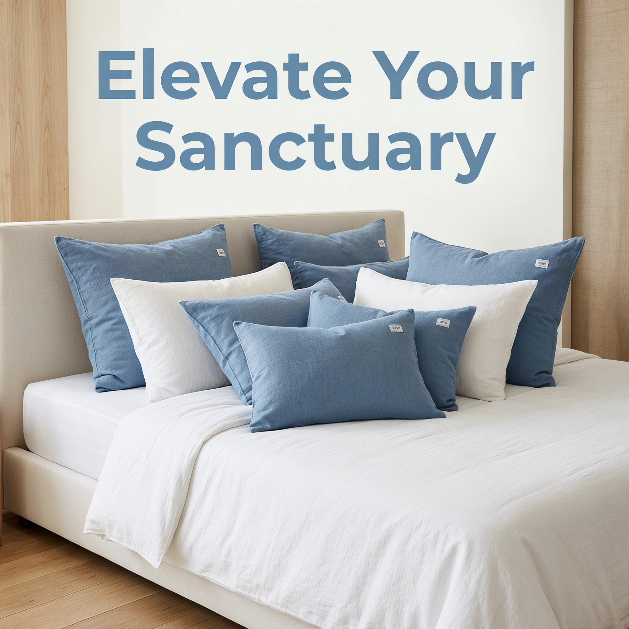 Unique Bargains 2 Pack Cotton Pillowcase Smooth Cooling Pillow Cases Envelope Closure Queen Blue - Bean Paste