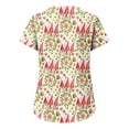 thumbnail image 3 of Puntoco, blusas con cuello en V y manga corta a la moda para mujer, blusa de bolsillo con estampado de uniforme de trabajo, tops Puntoco Puntoco-3106, 3 of 4