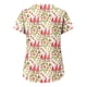 thumbnail image 3 of Pntutb, blusas con cuello en V y manga corta a la moda para mujer, blusa de bolsillo con estampado de uniforme de trabajo, tops Pntutb Pntutb-3108, 3 of 4