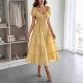 thumbnail image 4 of Women's Casual Vacation Long Dress with Waist Belt A-line Dress, 4 of 5
