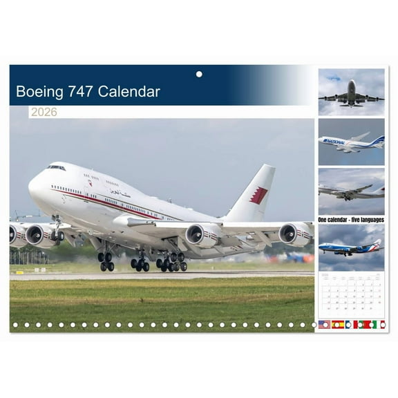 Boeing 747 Calendar (Monthly Wall Calendar 2026 16.5 x 23.4 (open)), CALVENDO 14 Month Calendar