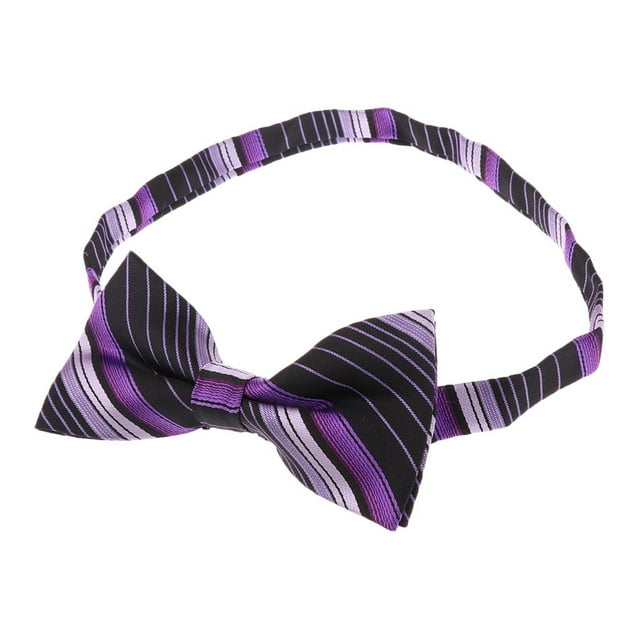 1 pieza de vestidos formales para hombre, decoración de cuello, pajaritas y corbatas pre-atadas Tiras moradas Hugo Corbatas Bowtie para hombre