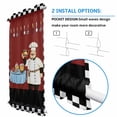 thumbnail image 3 of Chef Door Curtains for Door Window, French Sidelight Front Back Door Curtains With Tieback, Cartoon Red Food Cooking Black White Buffalo Check Kitchen Rod Pocket Drapes Panel, 25"x40", 3 of 5