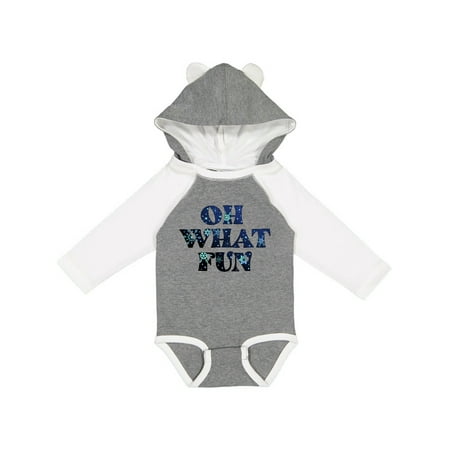 

Inktastic Oh What Fun Christmas with Snow Gift Baby Boy or Baby Girl Long Sleeve Bodysuit