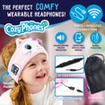 thumbnail image 2 of CozyPhones Toddler Headphones Wireless, Kids Bluetooth Headband, Safe Volume Limiting - Wired School Headphones for Kids with Carry Bag - Toddler Airplane Travel Essentials for Boys & Girls - Kitty, 2 of 5