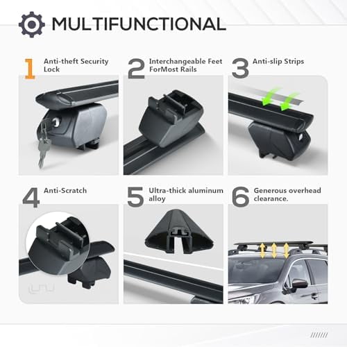 300 LBS Heavy Duty Roof Rack Cross Bars Compatible With 2016 2017