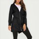 thumbnail image 5 of Chaqueta Impermeable para Mujer con Capucha y Cremallera Frontal de Longitud Media para Exteriores. Negro L, 5 of 8
