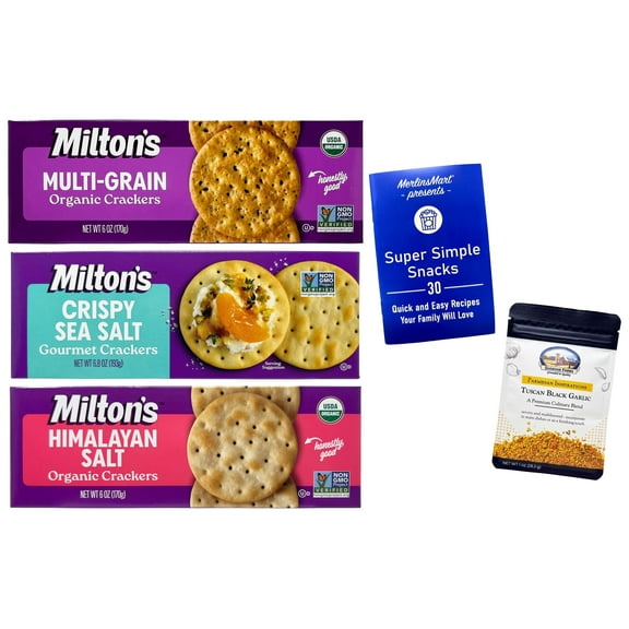 Gourmet Crackers - 3 flavors - 1 each: Himalayan Salt, Crispy Sea Salt, Multi-Grain (6-6.8 oz) - Milton's | MerlinsMart Zine