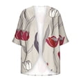 thumbnail image 5 of VEKDONE 2025 Cardigan à Manches Longues pour Femme, Printemps Été, Ample, Décontracté, Mode, Haut Rouge P, 5 of 5