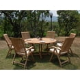 thumbnail image 4 of Teak Dining Set:6 Seater 7 Pc - 60" Round Table And 6 Marley Reclining Arm Chairs Outdoor Patio Grade-A Teak Wood WholesaleTeak #WMDSMR4, 4 of 4