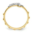 thumbnail image 2 of Solid 14k Yellow and White Gold Two Tone Crucifix Cross Rosary Ring Band Size 7, 2 of 6