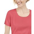 thumbnail image 2 of Karen Scott Women's Short Sleeve Scoop Neck Top Peony Coral Size S, 2 of 3
