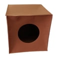 thumbnail image 4 of Casa para gatos, cama cúbica, caseta para gatos, para otoño e invierno, resistente a los arañazos, lugar para esconderse, cueva para gatos de interior Marrón, 4 of 8