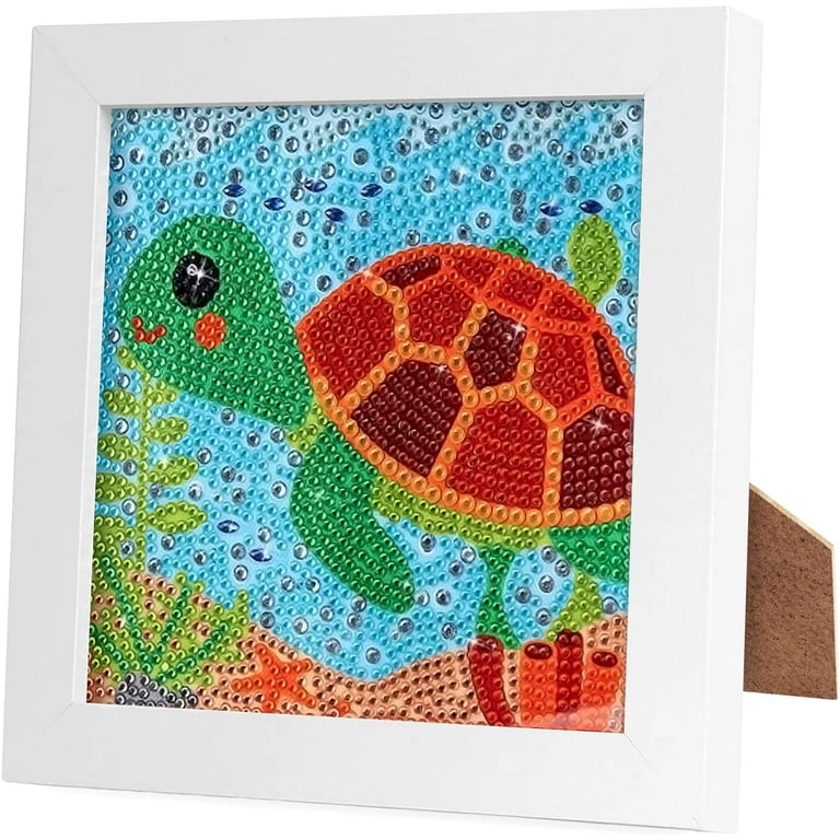 Gelmaza Diamond Painting Kits for Kids, Diamond Painting Frame & Stickers, Make Your Own Diamond Art Set for Beginners by Number Kit, DIY Mosaic Gem
