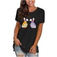 thumbnail image 1 of Moda mujer Casual Pascua camiseta impresa cuello redondo manga corta pulóver Tops blusa Fridja  bn6993, 1 of 8