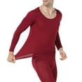 thumbnail image 1 of Sonducket Conjunto de ropa interior térmica, sin costuras, fino, cómodo, Otoño Invierno, Calzoncillos largos, Tops, ropa interior de oficina, Ropa interior Hombre Rojo Tipo 1, 1 of 6