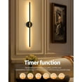 thumbnail image 4 of chalian 10000mAh Battery Operated Wall Sconce, 24 Inch Wireless Rechargeable Wall Lights with Remote, 350° Rotate Dimmable 3000K-6000K LED Wall Lamps with Timer for Living Room, Bedroom, Black Gold, 4 of 11