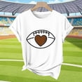 thumbnail image 4 of Womens Tops Rugby Printed Short Sleeved Round Neck Casual T-shirt White XL, 4 of 7