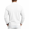 thumbnail image 4 of Jessboyy Mens Sweatshirts no Hood Long Sleeve Quarter Zip Pullover Work Casual Golf Waffle Knit Pullover Shirts Collared Sweatshirt Fall Winter White,S, 4 of 6