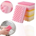 thumbnail image 2 of Kitchen Cleaning Supplies Plastic Set of 4 square dishwashing sponges (2 yellow and 2 powder), 2 of 5