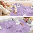 thumbnail image 5 of 70x55 Inches Glow in The Dark Blanket Cozy Throw Camping Blankets for Home and Outdoor Use Cute Purple Ghost Pattern, 5 of 8