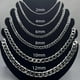 thumbnail image 1 of Men's 925 Sterling Silver Necklace 2/4/6/8/10/12MM 40-75cm Face Chain Necklace Lobster Clasp Men Women Engagement Jewelry Gifts, 1 of 5