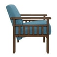 thumbnail image 3 of Bella 32 Inch Accent Chair Armchair- Storage Arms- Blue- Solid Rubberwood, 3 of 5