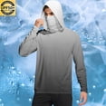 thumbnail image 2 of Dagegui Sun Hoodie for Men Gradient Color Long Sleeve UV Protection Beach Shirt UPF 50+ Face Mask Hooded T-Shirt Outdoor Travel Pullover Tops Gray M, 2 of 7
